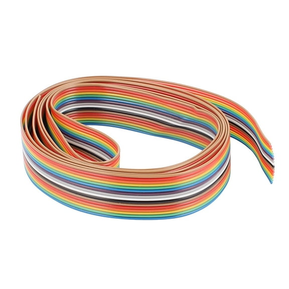 1.5M Long 1.25mm Pitch 16 Pin Flexible Flat Rainbow Ribbon Cable Wire
