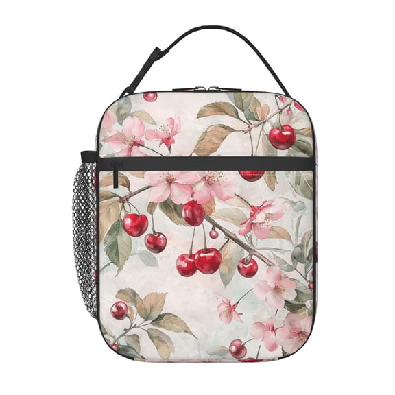 Cherry Lunch Box Reusable Portable Lunch Bag Tote Bag for Work Picnic Hiking