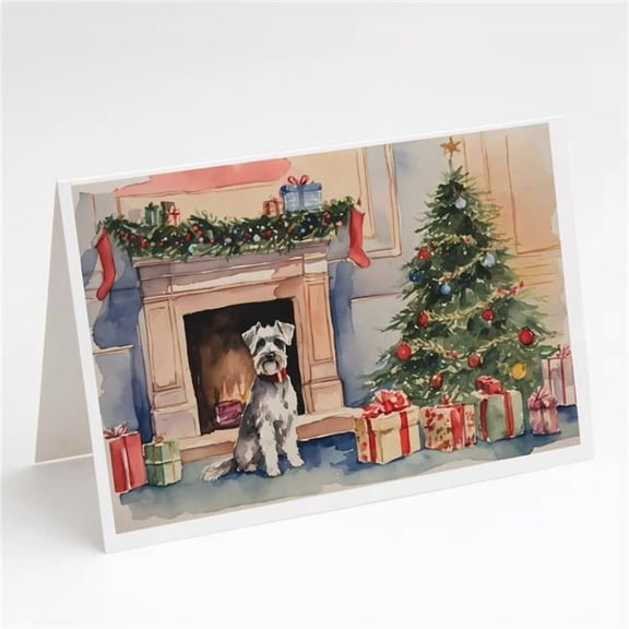 Schnauzer Christmas Greeting Cards and Envelopes Pack of 8 7 in x 5 in