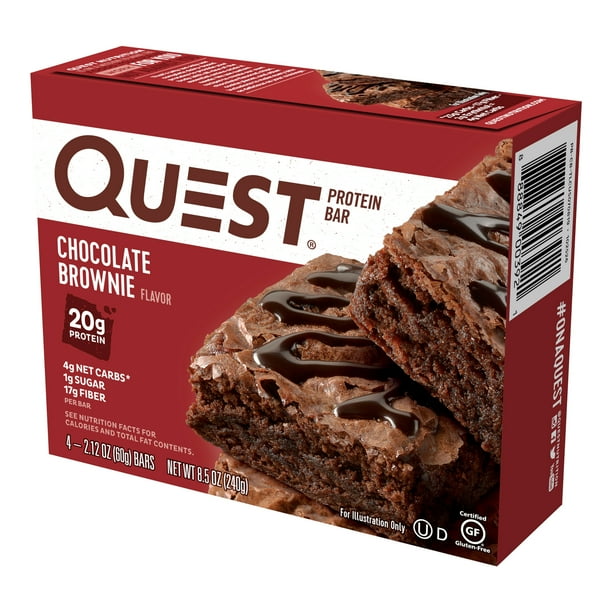 Quest Protein Bar, Chocolate Brownie, 20g Protein, 4 Ct