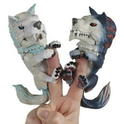لعبة Dire Wolf من Fingerlings - Blizzard (أبيض وأزرق) - لعبة جماعية تفاعلية - بواسطة WowWee Electronic Pet
