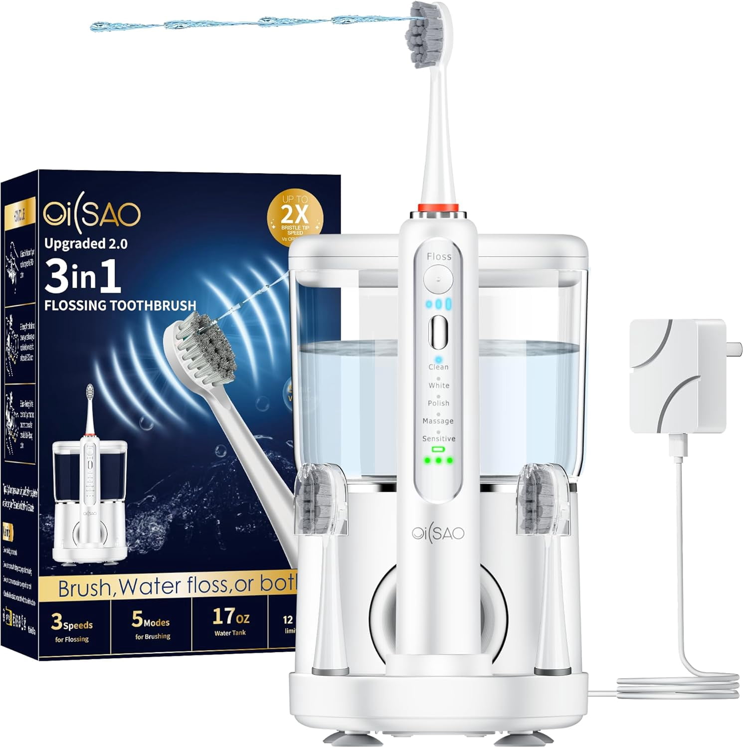 Waterpik, Sonic-Fusion 2.0 Flossing Electric Toothbrush, ADA
