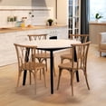 thumbnail image 2 of PEXMOR Plastic Dining Chairs Set of 2, Stackable Patio Waterproof Chairs with Wicker Back,400 lbs Heavy Duty, Indoors & Outdoors, Brown, 2 of 16