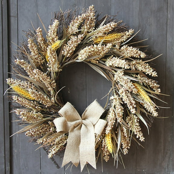 50cm Simulated Wreath Thanksgiving American Home Garland Wheat Harvest Festival Decoration Vine Wreath