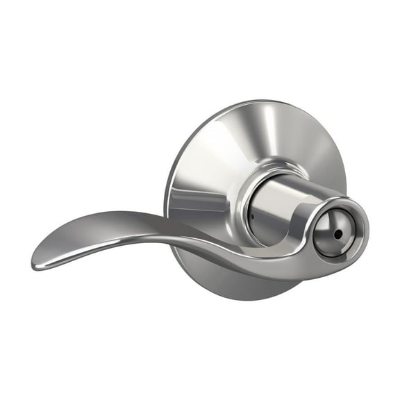 Schlage F40 ACC 625 Accent Door Lever, Bed & Bath Privacy Lock, Bright Chrome C63