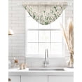 thumbnail image 4 of Waterfall Valances for Windows, Spring Floral Kitchen Sheer Valance Curtains, White Daisy Farmhouse Linen Texture Rod Pocket Elegant Swag Valances for Living Room Bedroom, 47.2"x38.5", 2 Panel, 4 of 8