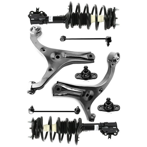 cciyu Struts Suspension Kit for Hyundai Accent 2006-2011 Includes Front Complete Strut Assembly Control Arm Front Lower Ball Joints Stabilizer Bar Link