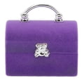 thumbnail image 1 of Caja de anillos pequeña, organizador de joyas de viaje portátil retro simple para guardar anillos y pendientes, color morado, 1 of 5