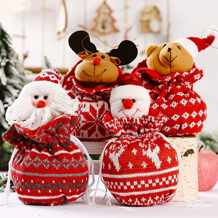 Burlap christmas deals gift bags