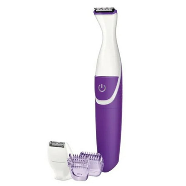 Recortadora de pelo 2 en 1 para mujer, cortadora de pelo electrónica lavable para la línea del bikini, color morado