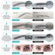 6D Hair like Waterproof Eyebrow Tattoos Stickers 5 Sheets 100 Pairs Waterproof Eyebrow Transfers Stickers Temporary Brow Tattoo Peel off Grooming Shaping Eyebrow Sticker,5 Types