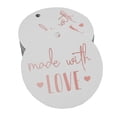 thumbnail image 1 of Inkdotpot 100 Pack Made With Love Text Favor Paper Tags Craft Real Rose Gold Foil Hang Tags, 1 of 6