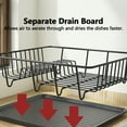 thumbnail image 4 of HUFTGOLD Kitchen Counter Dish Drying Rack with Detachable Cutlery Holder, Compact Kitchen Sink Organizer for Plates, Bowls & Cups, Black, 4 of 9