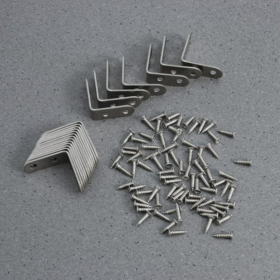 LOLIPPYY 20Pcs Stainless Steel Furniture Anchors Brackets 4x4x1.6In 90 Degree with 80Pcs Screws for Secure Home Use