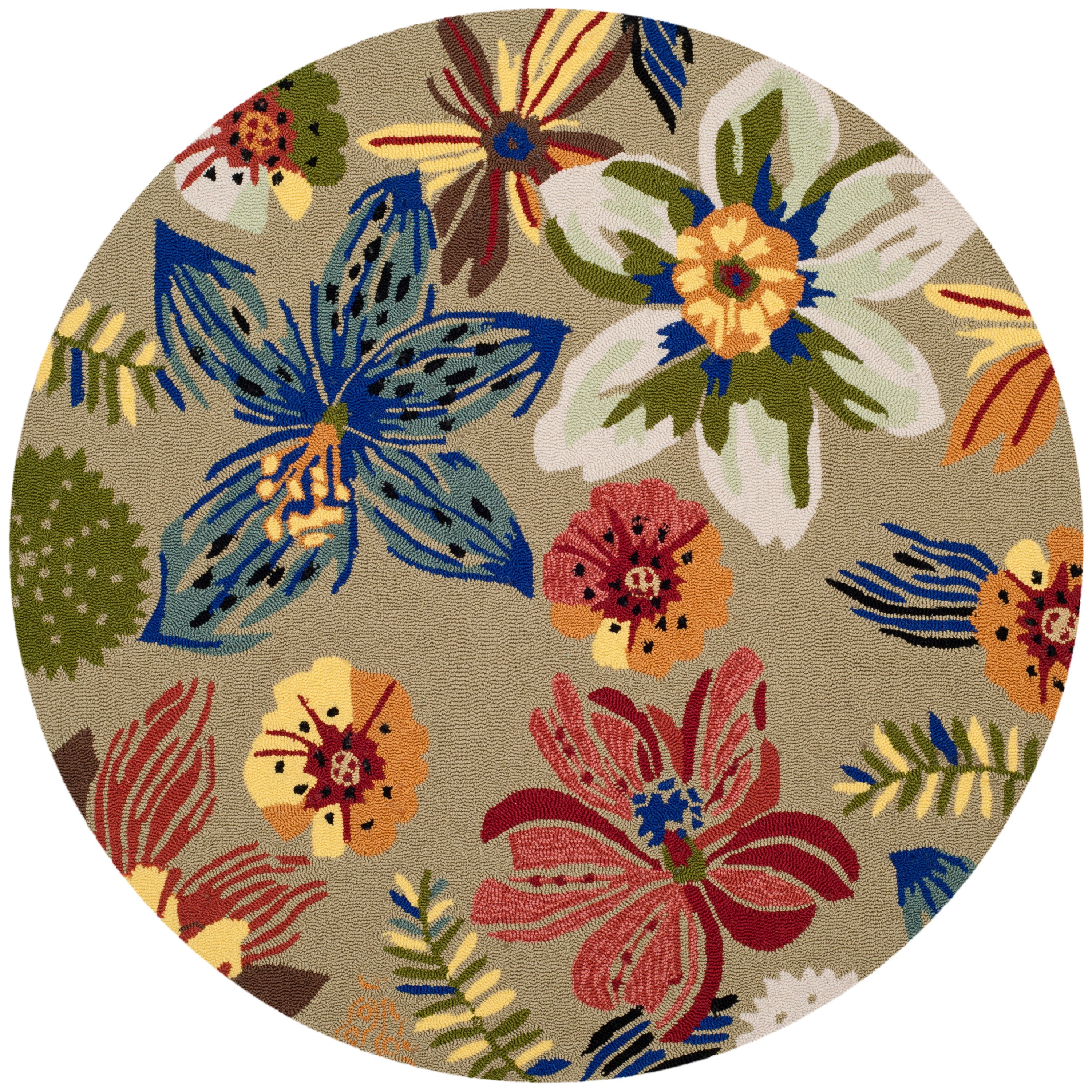 SAFAVIEH Four Seasons Caelan Novelty Flowers Area Rug, Light Olive