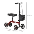 thumbnail image 3 of HOMCOM Genou Walker Pliable Steerable Médical Genou Scooter avec Sac de Rangement, 3 of 9