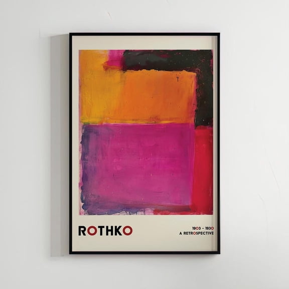 PosterArt Mark Rothko Art Poster, Printable Wall Art, Abstract Art, Modern Exhibition, Living Room Decor, 8x12 UNFRAMED