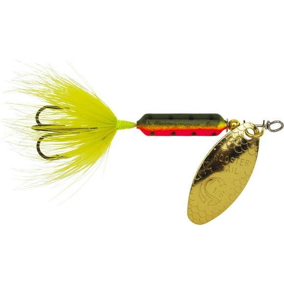 Wordens S214-FRT Spinner en ligne queue de coq, tigre de feu 3/8oz, crochet simple Spinner en ligne queue de coq