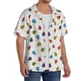 thumbnail image 2 of Naloa Cute Ladybugs Men's Loose Fit Cuban Collar Short-Sleeve Shirt, Hawaiian Shirts, Mens Shirts Casual for Everyday Wear Outings-Medium, 2 of 5