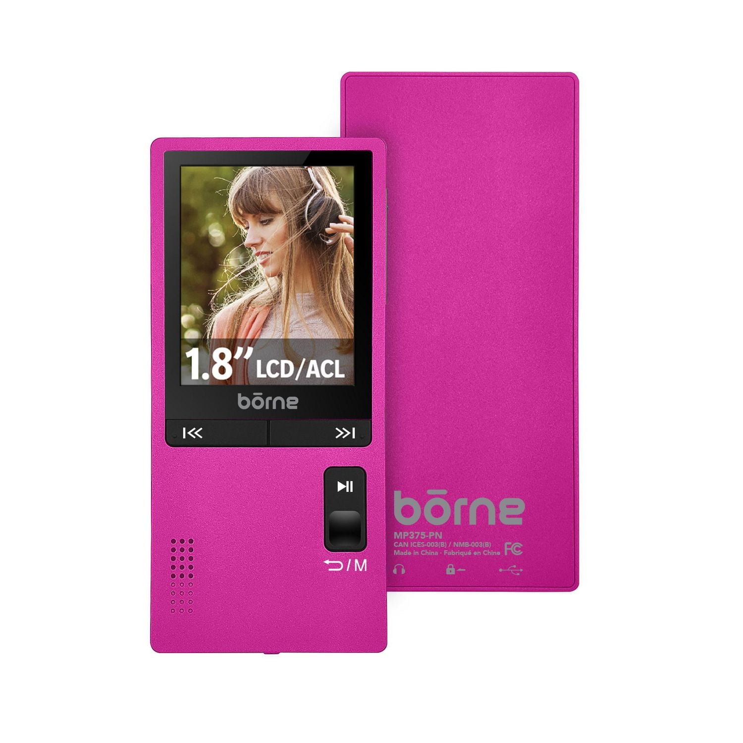 Borne Lecteur MP3 vidéo 8 Go - Rose