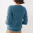 thumbnail image 5 of Sweaters for Women Long Sleeve Trendy Jumper Knitted Pullover Soft Warm Sweater Tops Blue L, 5 of 5