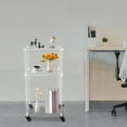 thumbnail image 5 of 3-Tier Clear Rolling Printer Cart Acrylic Printer Stand Storage Shelf for Indoor Home Office New, 5 of 20