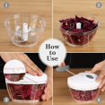 thumbnail image 4 of Food Chopper Manual Food Processor Hand Pull Mincer Blender Mixer for Vegetable Fruits Nuts Onions Durable BPA Free Food Safe Material (2 Cup-White & Gray), 4 of 6