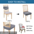 thumbnail image 3 of Juego de 2 fundas de asiento impermeables para sillas de comedor, fundas de asiento extraíbles y lavables de jacquard elástico, sin fundas traseras, beige JAMW Sencillez, 3 of 5