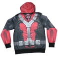 thumbnail image 2 of Deadpool Mens Zip Up Hoodie - Classic Costume Sublimated Allover Image (Large), 2 of 2