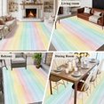 thumbnail image 5 of Colorful Striped Area Rugs 6'x9', Washable Small Throw Rugs for Kitchen Dining room, Farmhouse Vertical Striped Watercolor Indoor Outdoor Rug Non-Slip Low Pile Carpet Runner Reversible Floor Mats, 5 of 8