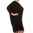 thumbnail image 3 of Women's Casual Solid Plus Size Loose Fit Long Sleeve Dolman Style Midi Dress, 3 of 4