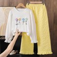 thumbnail image 2 of NOLDARES Toddler Infant Girls 2 Piece Fall Clothing Set Long Sleeve Round Neck Top and Elastic Waist Joggers Outfits Clothes(White,9-10 Y), 2 of 7