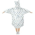 thumbnail image 2 of Wearable Blanket Hoodie for Kids Cute Shark Flannel Hooded Blanket with Pockets and Sleeves Suitable for Boys and Girls, 2 of 7