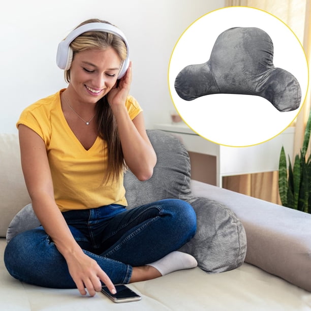 LSLJS Reading Pillow with Arms for Sitting in Bed, Soft Plush
