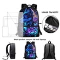 thumbnail image 5 of Uorisanigo 17 Inch Neon Floral Wolf School Backpack for Girls 6-12 - Large Capacity Back to School Bag - Bookbag with Adjustable Padded Straps - for Elementary Middle School Travel Camps, 5 of 6