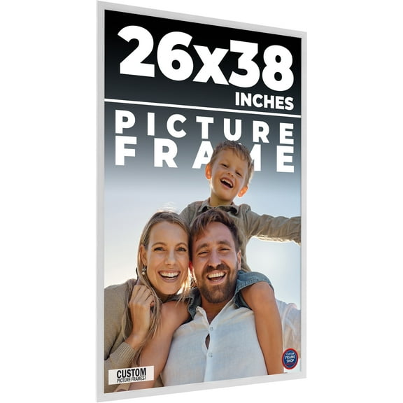 26x38 Frame White Real Wood Picture Frame Width 0.75 inches | Interior Frame Depth 0.5 inches |