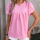 thumbnail image 1 of Fiudx Ofertas de La Semana Camiseta Informal de Manga Corta con Cuello Redondo Liso a La Moda para Mujer, 1 of 3