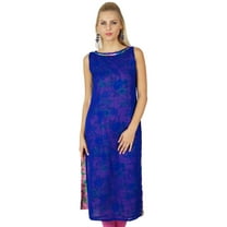 Bimba Women Reversible Pattern Kurta Kurti Ethnic Indian Sleeveless Top Tunic