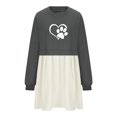 thumbnail image 5 of Patlollav Winter Fall Womens Sweatshirt Long Sleeve Dress,Ladies Round-Neck Patchwork Mini Dresses, 5 of 5