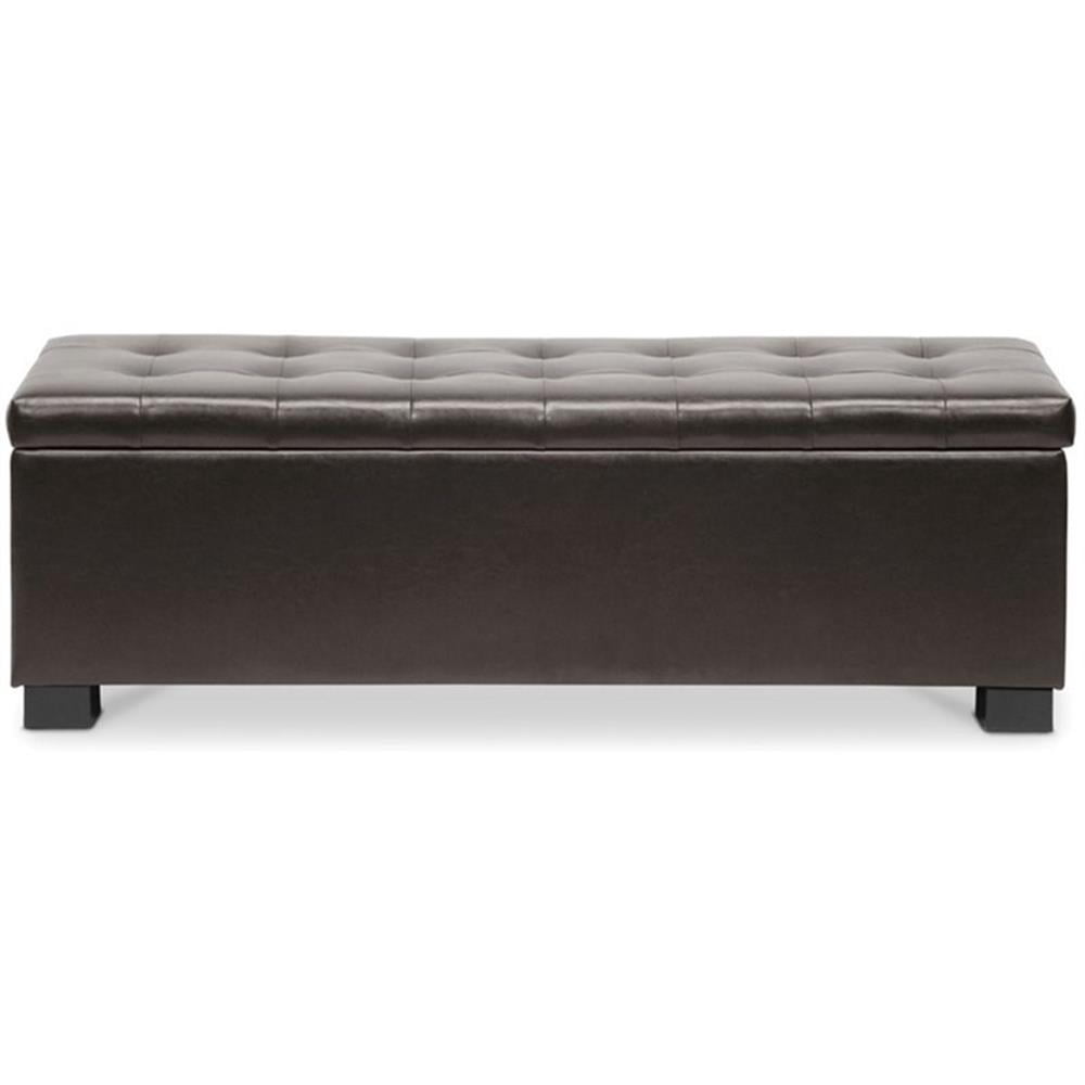 Baxton Studio Roanoke Contemporary Dark Brown Ottoman