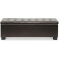 thumbnail image 2 of Baxton Studio Roanoke Contemporary Dark Brown Ottoman, 2 of 5
