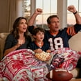 thumbnail image 5 of Red Football Throw Blanket, American Rugby Cozy Flannel Plush Blanket, City Football Lovers Fan Gifts for Men Women Sport Team Game Party Support Sofa Bed Blankets 50'''' x 60'''', 5 of 7