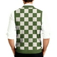 thumbnail image 4 of Kixjoy Men's Sweater Vest Warm Knit Sleeveless Pullovers Sweater Formal Plaid Ribbed V Neck Sweaters Loose Fit Going Out Stretch Vest Top, Army Green 4XL, 4 of 7