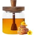 thumbnail image 4 of Honey Jar with Wood Dipper and Lid, 400ml Sealing Borosilicate Glass Honey Pot, Dust Moisture Proof Pot for and Syrup, 4 of 5