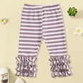 thumbnail image 2 of Zanarzt Baby Leggings Toddler Baby Girl Ruffle Leggings Pants for Little Girls Soft High Waisted Pants Purple,2-3 Years, 2 of 8
