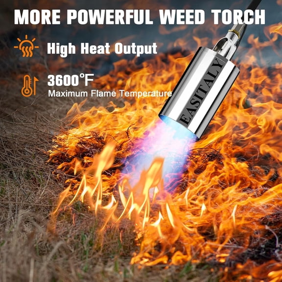 Propane Torch Weed Burner Kit,High Output with 12.5FT Hose,Heavy Duty Blow Torch Flamethrower with Long/Short Mode for Flame Weeding,Roofing,Ice Melting,Road Marking,BBQ