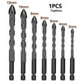 thumbnail image 5 of Cross Tile Bits Glass Ceramic Concrete Hole Opener Alloy 1/4" Hex Shank 3-12Mm, 5 of 9