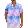 thumbnail image 2 of Vekome Mens Button down Shirts and Blouses Big and Tall Short Sleeve Tops Oversized Collared Casual Blouses Print Summer Tee Shirts, 2 of 5