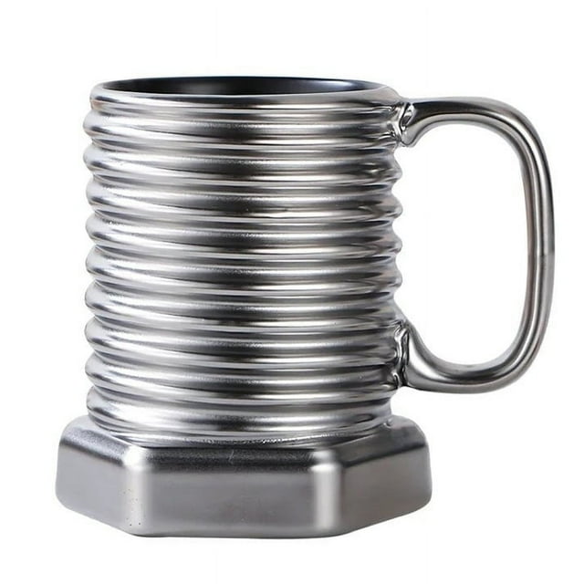 Taza cerámica Tornillo - taza de café mate de 16oz con mango grande, apta para microondas y lavavajillas, dorada