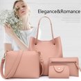 thumbnail image 3 of Juego de 4 bolsos de mano de cuero para mujer, bolsos de hombro, monedero, tarjetero, 3 of 5